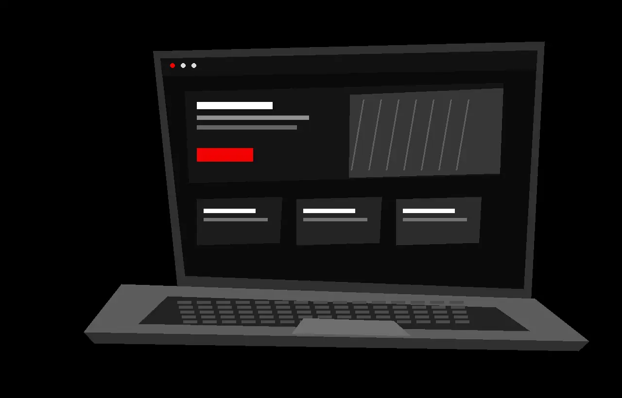 Concept website project displayed on a laptop